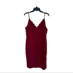 Socialite Acai Scallop Trim Bodycon Dress XL Valentines Day